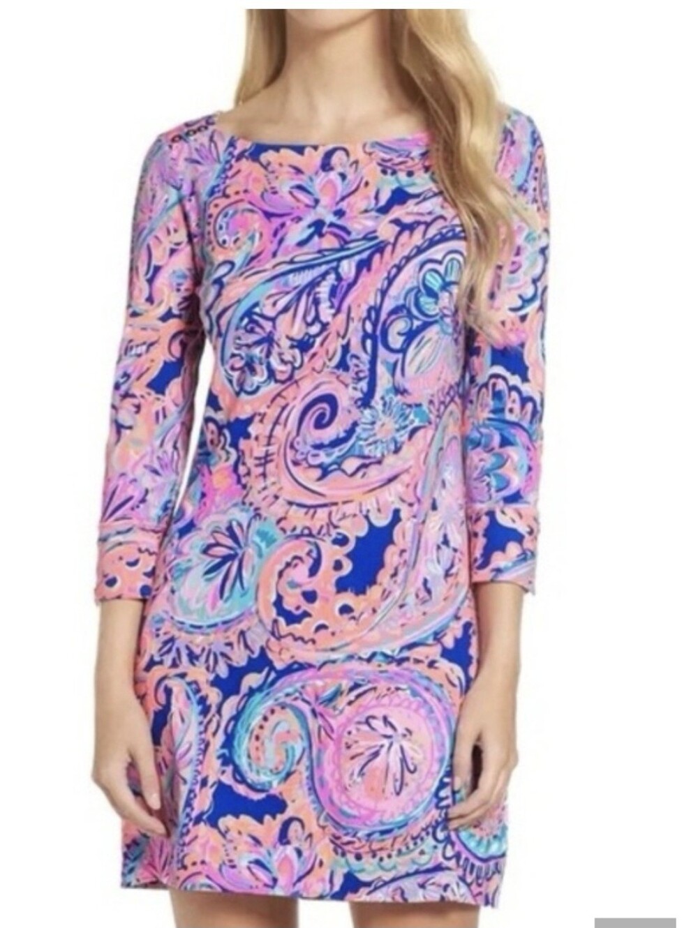 Lilly Pulitzer Pink Blue Paisley Shift Dress